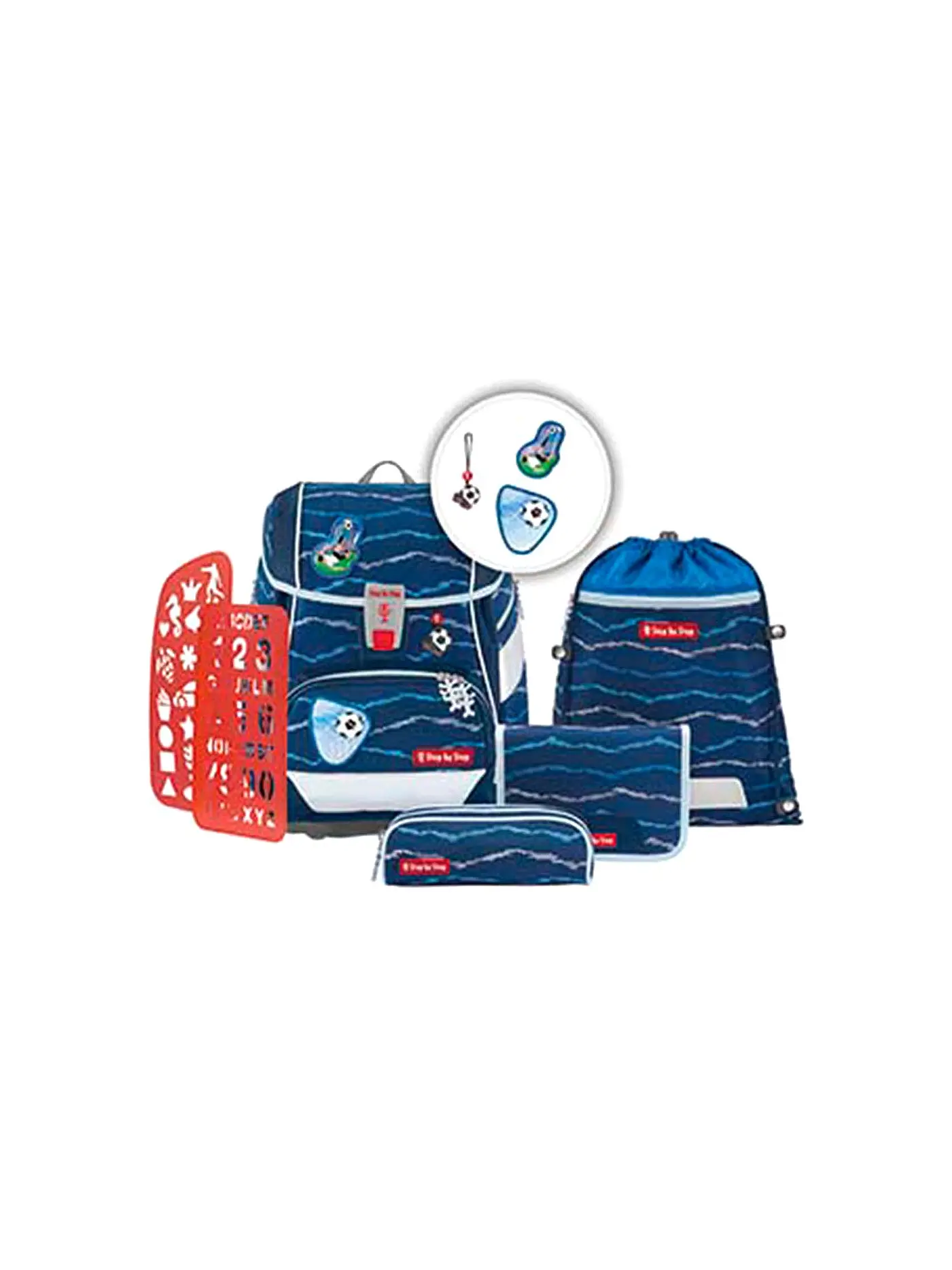 STEP BY STEP | Schultaschen Set 6tlg 2in1 Plus Soccer Lars | 